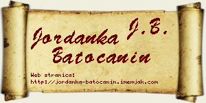 Jordanka Batoćanin vizit kartica
